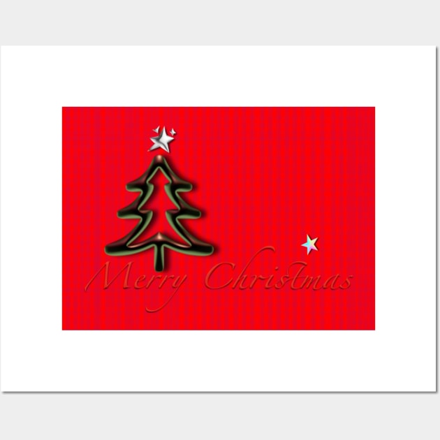 Merry Christmas Greetings Wall Art by FabSpark